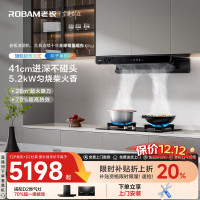 老板(Robam)[双子星E2P]欧式顶吸烟灶联动双腔变频大吸力家用厨房油烟机28风量 烟灶套餐E2P+D2 天然气