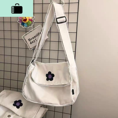 ins包包女斜跨帆布包2020新款泫雅风单肩大容量百搭学生日系包包NEW LAKE女手包