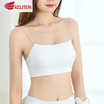 可莉允无痕冰丝吊带打底抹胸女带胸垫薄款防走光内搭裹胸内衣细肩带背心抹胸