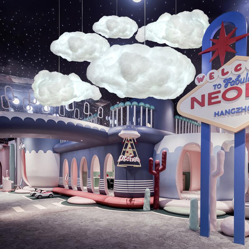 云朵灯婚纱服装装饰闪电客幼儿童装房舞蹈室母婴店游乐园橱窗热气球