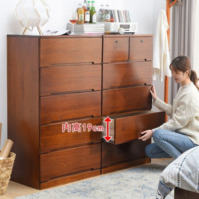 美帮汇实木加厚抽屉式收纳柜子多层大容量宝宝衣柜童储物斗橱五斗柜
