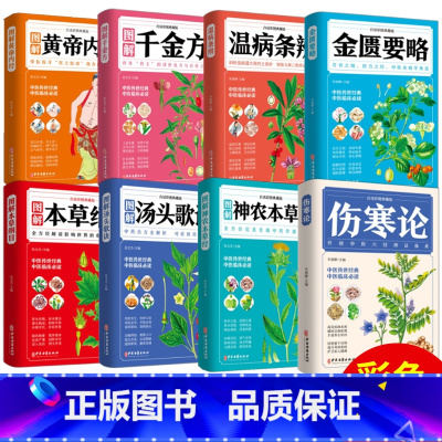 [正版]8册 本草纲目黄帝内经神农本草经温病条辨汤头歌诀千金方伤寒论张仲景 中医书籍大全彩图典藏版杂病论医药大全中草药