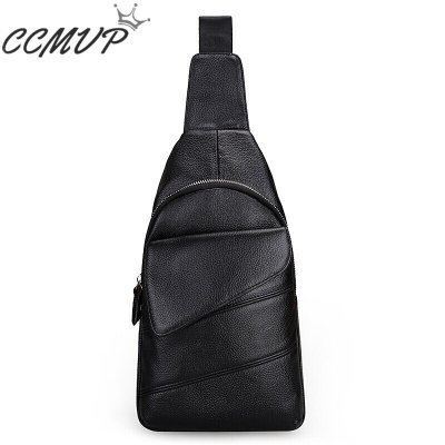 CCMVP胸包男真皮休闲时尚潮头层牛皮男士胸前包新款斜肩背包