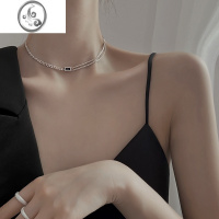 JiMis925银银饰方牌复古项链新款女高级感小众设计感锁骨链女潮颈链女