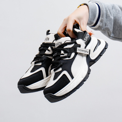 ins韩版新款老爹鞋女2025春季学生跑步运动厚底增高休闲鞋女