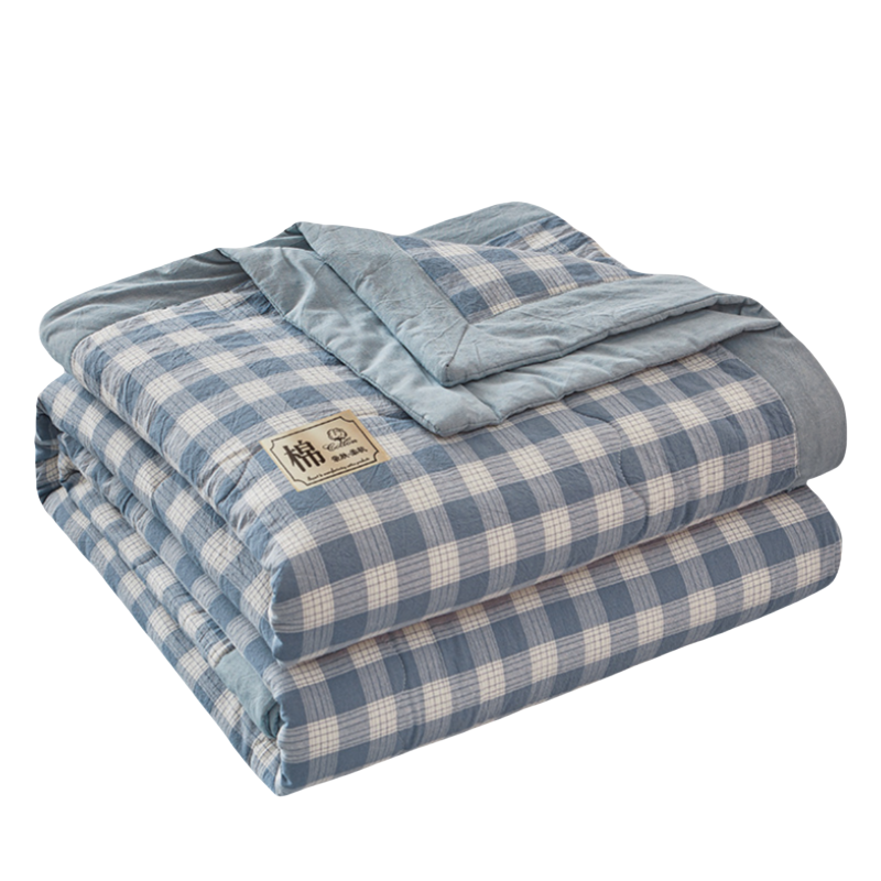 铭思沃空调被1.5米条 蓝格