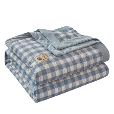 铭思沃空调被1.5米条 蓝格