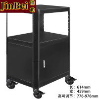 锦北电脑设备架推车机房培训检测车打印机移动工作台黑色带柜款