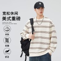 JEEP SPIRIT吉普320g条纹圆领长袖卫衣上衣男装