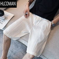 HLCOMAN高级感冰丝短裤男潮牌痞帅休闲裤2025新款夏季裤子潮流运动五分裤