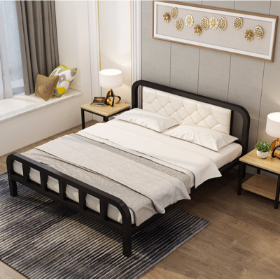 公主铁艺床带床垫北欧简约现代ins网红1.8米铁艺床双人床加粗加固