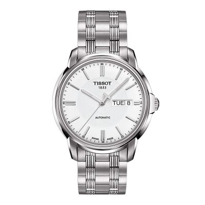 天梭(TISSOT)手表男海星恒意系列商务时尚机械瑞表39毫米夜光双日历钢带男士皮带T065手表T065.430.11.031.00