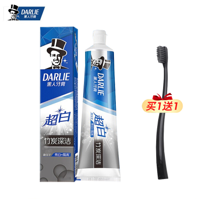 黑人牙膏超白竹炭深洁140g清新口气