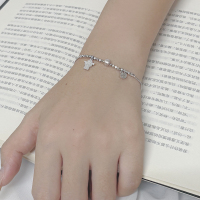 北京黄金女士足银手链日韩风格优雅时尚送恋人佳品无镶嵌设计