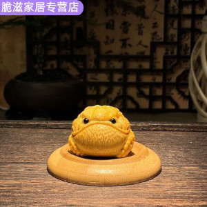 竹雕手把件金蟾龙血竹实心竹雕龙血金丝竹金手把文玩金蟾摆件把玩