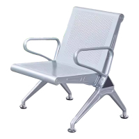 臻远ZY-JCY-06 连排椅机场椅公共座椅等候椅 加厚银色机场椅单人位