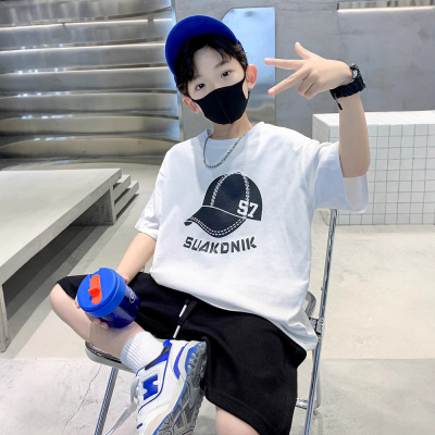 男童白T恤短袖夏季2025新款童装男孩上衣儿童夏装男大童体恤