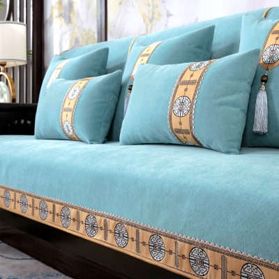 京城派新中式四季沙发垫套装防滑沙发坐垫子123组合夏季婴儿绒沙发垫布艺沙发套罩巾全包支持定制贵妃坐垫