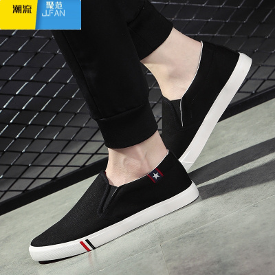 聚范夏季男鞋老北京布鞋男一脚蹬懒人休闲工作鞋男士韩版潮流大码板鞋