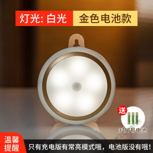 苏宁放心购 人体自动感应小夜灯可充电式卧室床头声控家用卫生间专用卧室台灯