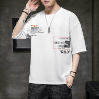 夏季短袖T恤男日系潮流印花宽松休闲圆领短袖半袖T恤男士