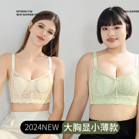 兔耳杯夏季内衣女大胸显小薄款收副乳上托聚拢调整型无钢圈文胸罩