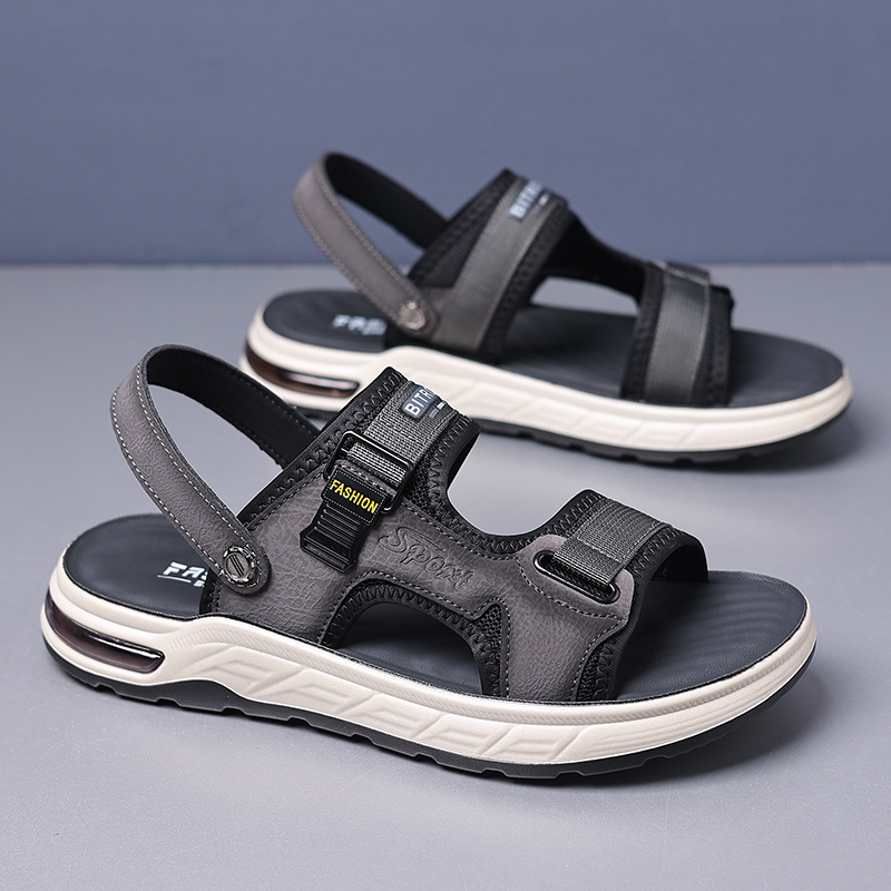 凉鞋男夏季新款时尚厚底男士凉拖高档乳胶气垫软底休闲沙滩鞋