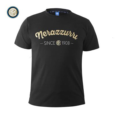 国际米兰短袖NERAZZURRI系列舒适透气纯棉夏季运动休闲球迷男士T恤新款上衣圆领打底衫