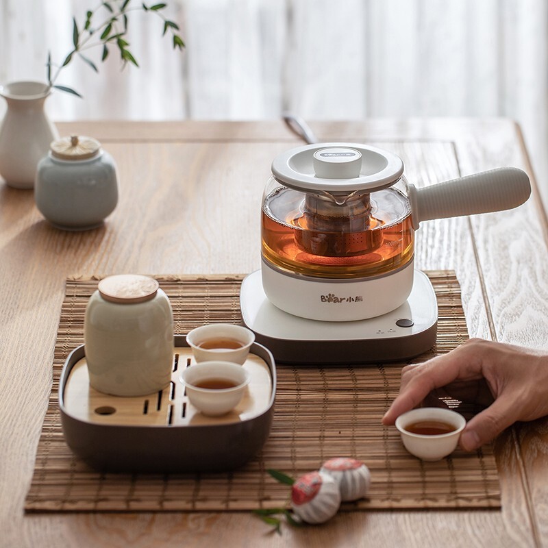 小熊(Bear)煮茶器组合套装恒温养生壶煮茶壶迷你保温电水壶蒸茶器热水壶花茶果茶黑茶壶烧水壶煮茶茶艺品茗ZCQ