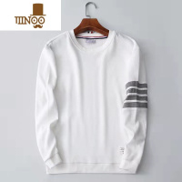 YANXU美式流行华夫格宽松经典四道杠潮牌休闲卫衣圆领加绒外套长袖套头