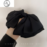 JiMi法式简约黑色大蝴蝶结头饰发夹女后脑勺发卡2023新款高端弹簧顶夹