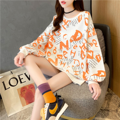 思蜜怡卫衣女春秋季装2021年新款薄款打底衫宽松韩版bf慵懒风外套