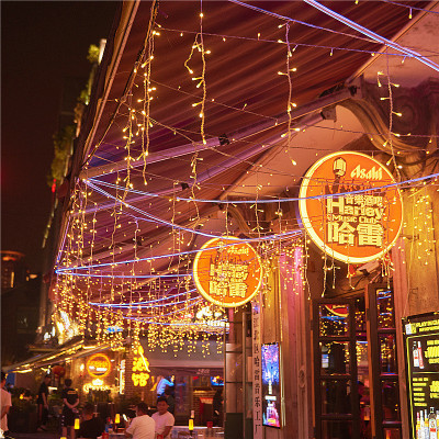 域赢 户外防水窗帘灯满天星灯冰条瀑布灯装饰氛围灯 20m下挂0.3m单条 常亮款 带尾差( 数量大联系客户经理 )