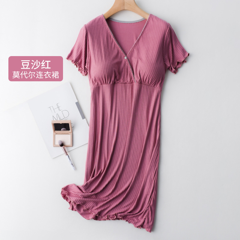 孕妇连衣裙夏季薄款产后哺乳衣外出时尚春秋孕妇装孕妇哺乳睡裙