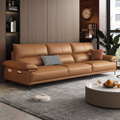 苏宁家装意式极简头层牛皮真皮沙发2024新款沙发客厅-卡尔适小满