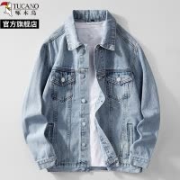 啄木鸟2025春翻领复古牛仔外套男秋季新款宽松休闲夹克外套上衣服