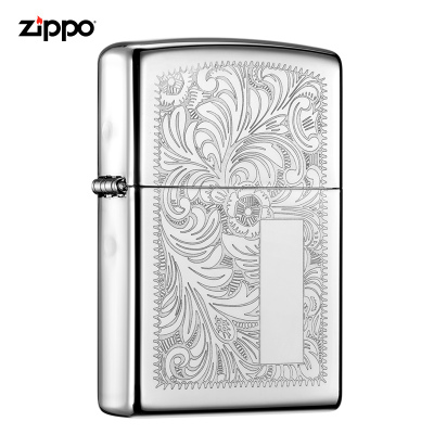 美国ZIPPO打火机芝宝威尼斯人镜面镀铬双面雕刻352煤油防风火机男士礼品威尼斯人
