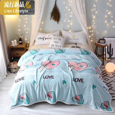 云貂绒毛毯加厚冬季加厚保暖床单盖毯单人双人绒毯1.8m单件 三维工匠