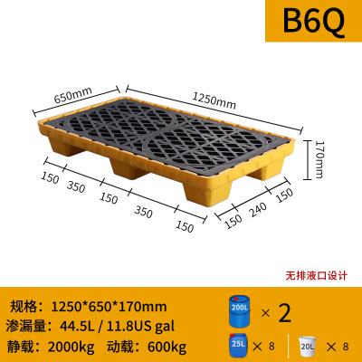 匹牧 PM-FSLTP-0002 防渗漏托盘 B6Q两桶托盘 1250*650*170 单位:个