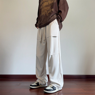 男装春秋季休闲长裤男士长裤拖地裤宽松百搭阔腿美式潮牌运动裤子_485