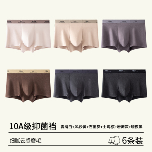 啄木鸟高端磨毛男士内裤男款秋冬四角短裤头舒适抗菌保暖平角短裤