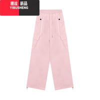 YIBUSHENG白色工装裤休闲裤女设计感阔腿裤季美式高腰直筒裤宽松百搭长裤