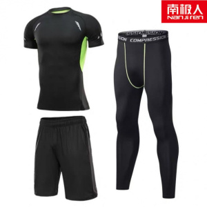 健身服男套装春夏季紧身衣衣男跑步篮球运动服套装