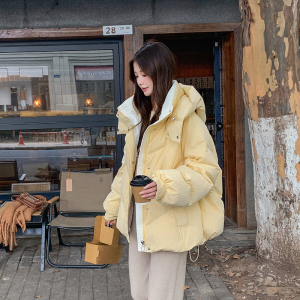 连帽女式棉衣新款冬季小众设计时尚棉服女宽松面包服加厚外套