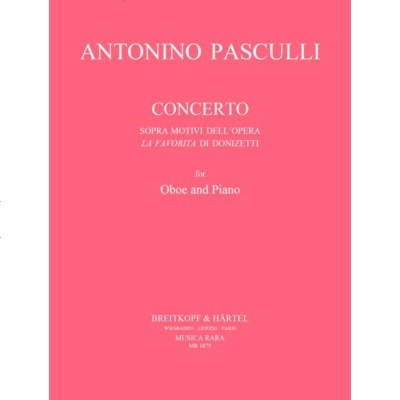 大熊原版乐谱书帕斯库利协奏曲选自多尼采蒂的歌剧宠姬双簧管和钢琴PasculliAntoninoCon
