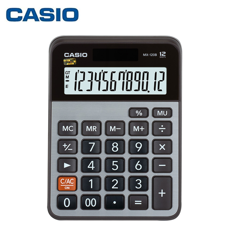 卡西欧(casio)mx-120b太阳能计算器 小号办公计算机 计数器 商务双