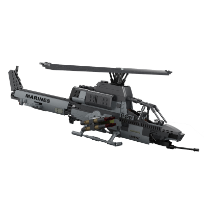 汇奇宝积木拼装直升飞机益智玩具儿童智力拼插模型军事系列男孩礼物兼容樂高6-14岁眼镜蛇直升机815颗粒2人仔-