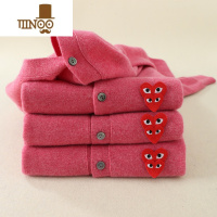 YANXU新款毛开衫女宽松毛衣刺绣叠心纯毛针织情侣外套男潮时尚