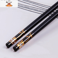 筷子家用家庭防滑快子分用可高温不发霉一人一色钛10合金 敬平 炫彩 花开富贵 黑色底金花 10双