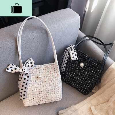 洋气少女单肩包女包2019新款潮韩版百搭软妹小清新时尚手提水桶包NEW LAKE女士单肩包